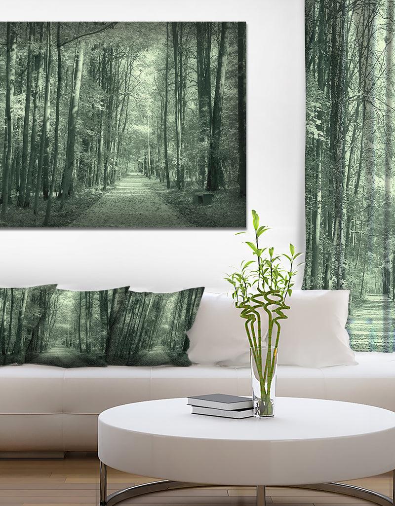 DesignQ Road in Dark Autumn Forest - Modern Forest Canvas Art