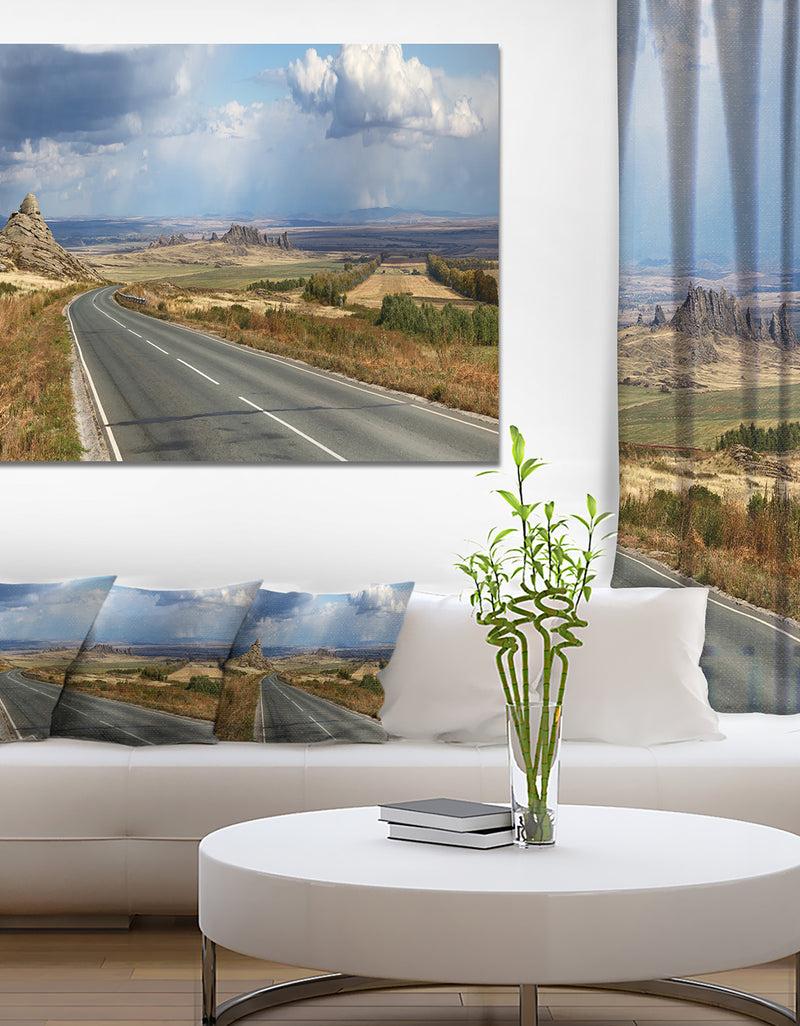 DesignQ Road in East Kazakhstan Panorama - Landscape Wall Artwork