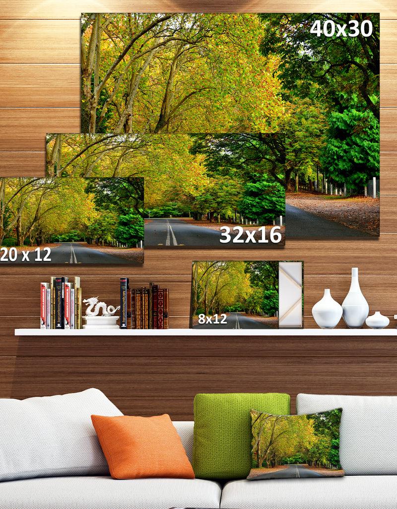 DesignQ Road Through Stunning Greenery - Landscape Art Print Canvas