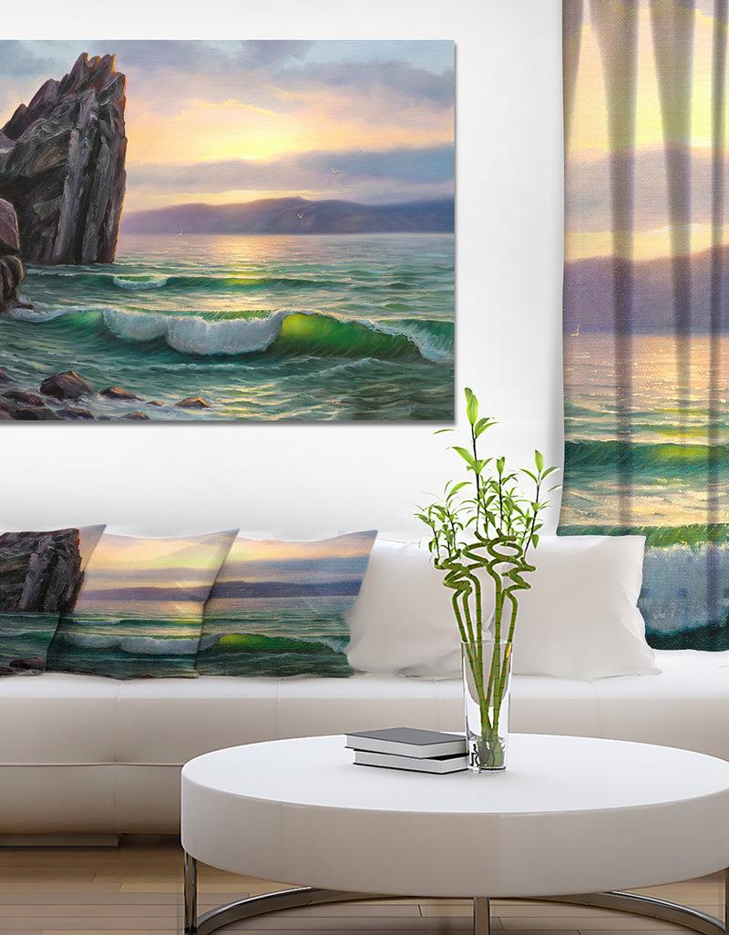 DesignQ Rock formation Island - Landscapes Sea & Shore Photographic on wrapped Canvas