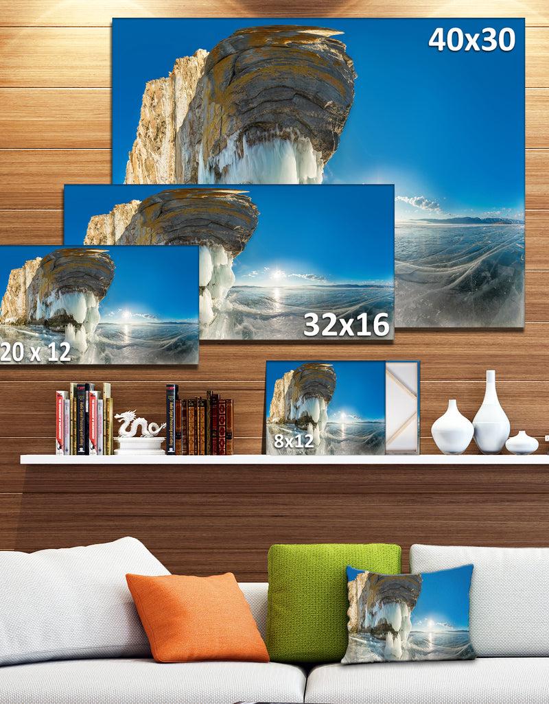 DesignQ Rock On Olkhon Island In Baikal Lake - Extra Large Landscape Canvas Art Print