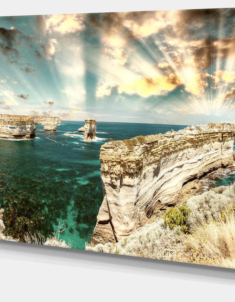 DesignQ Rocks At Great Ocean Road Victoria - Extra Large Seascape Art Canvas