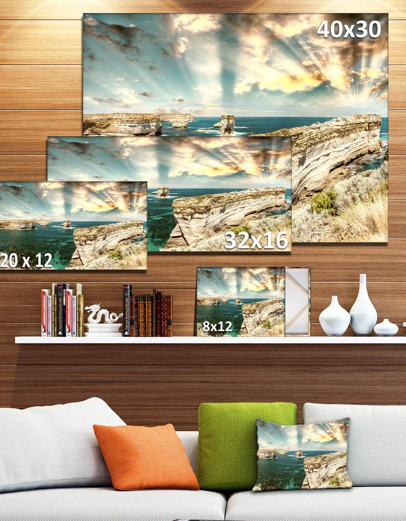 DesignQ Rocks At Great Ocean Road Victoria - Extra Large Seascape Art Canvas
