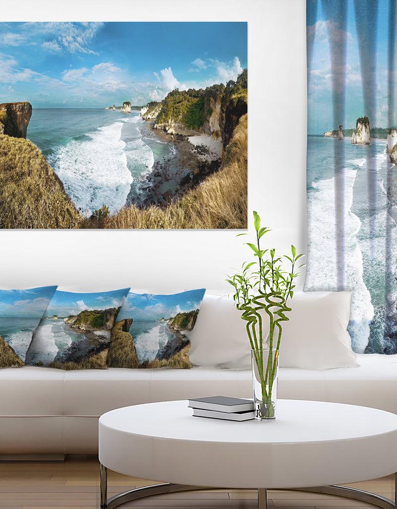 DesignQ Rocky Beach on the Sumba Island - Large Seascape Art Canvas Print