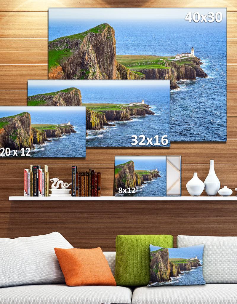 DesignQ Rocky Ocean Coastline Scotland Photo Canvas Art Print