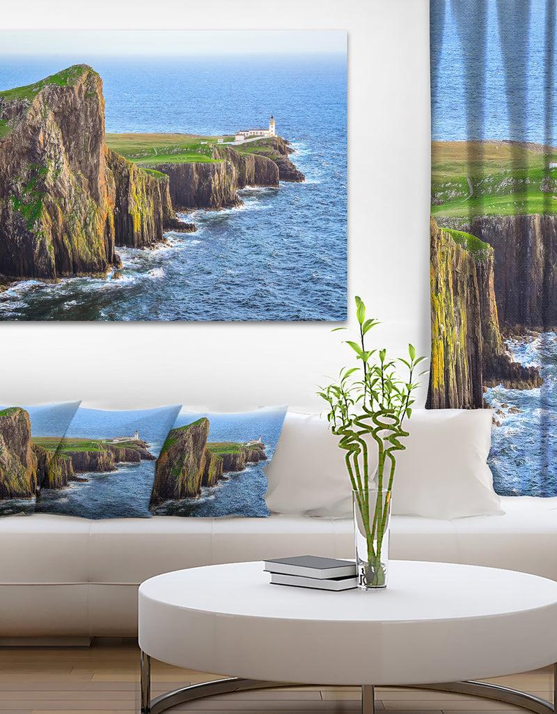 DesignQ Rocky Ocean Coastline Scotland Photo Canvas Art Print