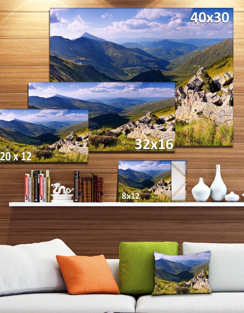 DesignQ Rocky Summer Hills Under Blue Sky - Landscape Wall Artwork