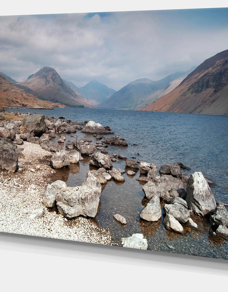 DesignQ Rocky Wast Water In Lake District - Landscape Artwork Canvas