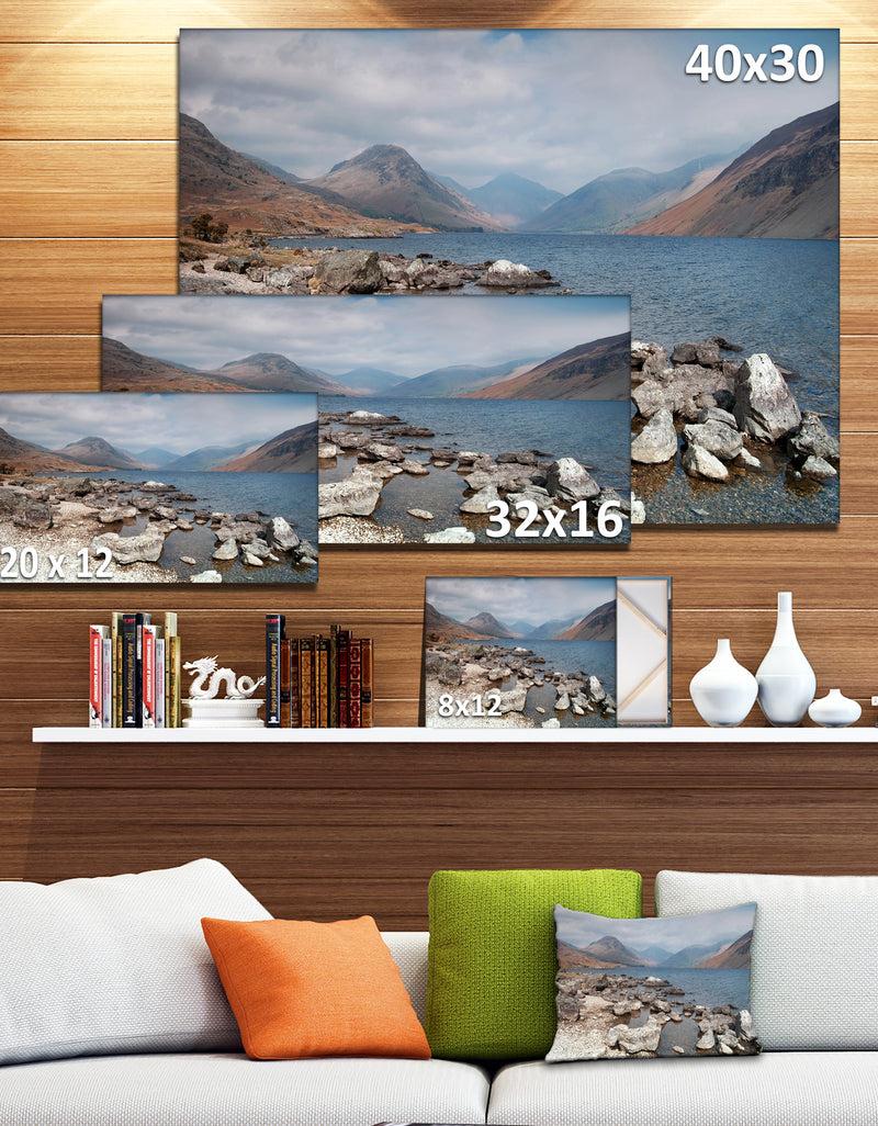 DesignQ Rocky Wast Water In Lake District - Landscape Artwork Canvas