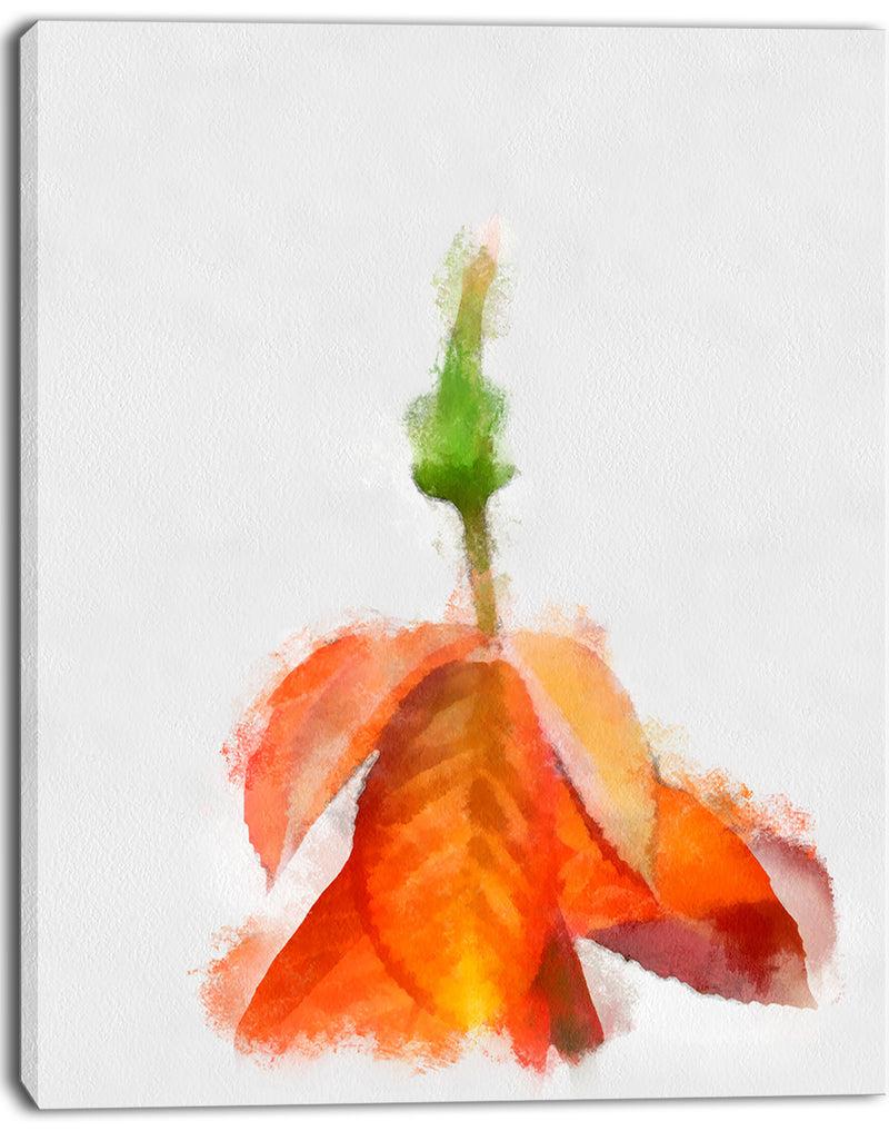 DesignQ Rose Flower Stem With Shed Petals - Large Floral Canvas Artwork