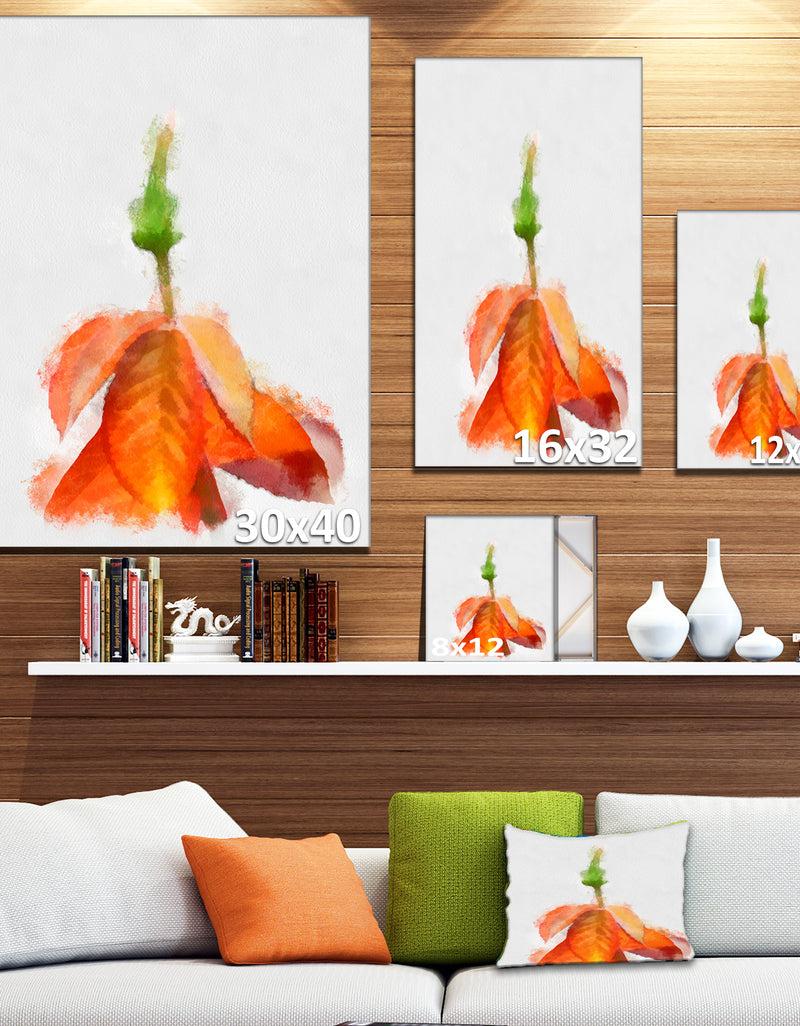 DesignQ Rose Flower Stem With Shed Petals - Large Floral Canvas Artwork