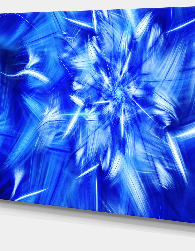 DesignQ Rotating Bright Blue Fireworks - Extra Large Floral Canvas Art Print