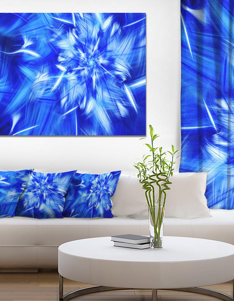DesignQ Rotating Bright Blue Fireworks - Extra Large Floral Canvas Art Print