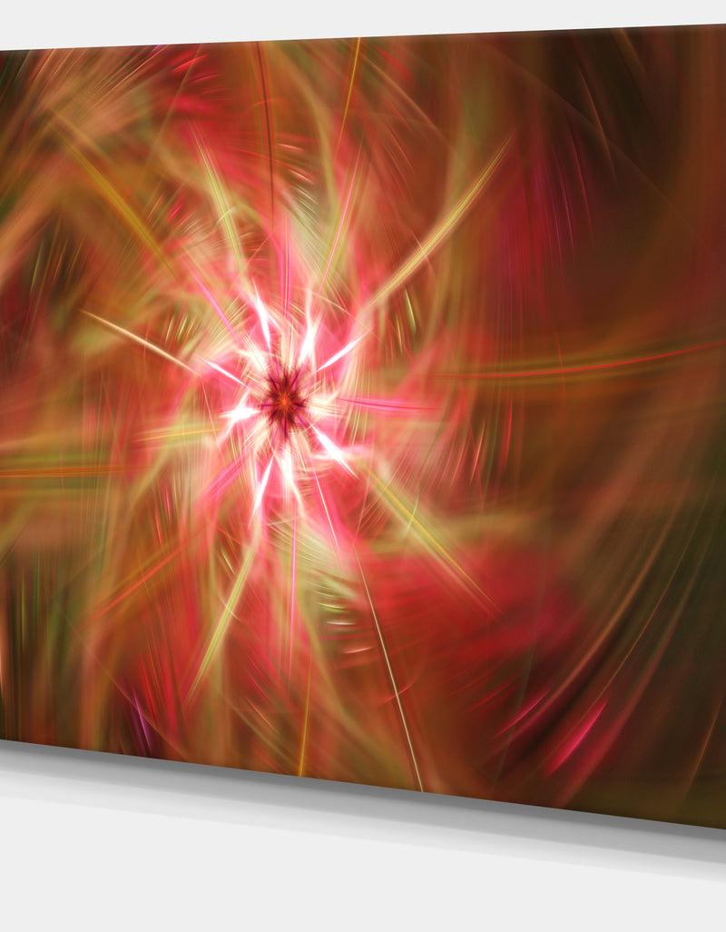 DesignQ Rotating Brown Bright Fireworks - Extra Large Floral Canvas Art Print