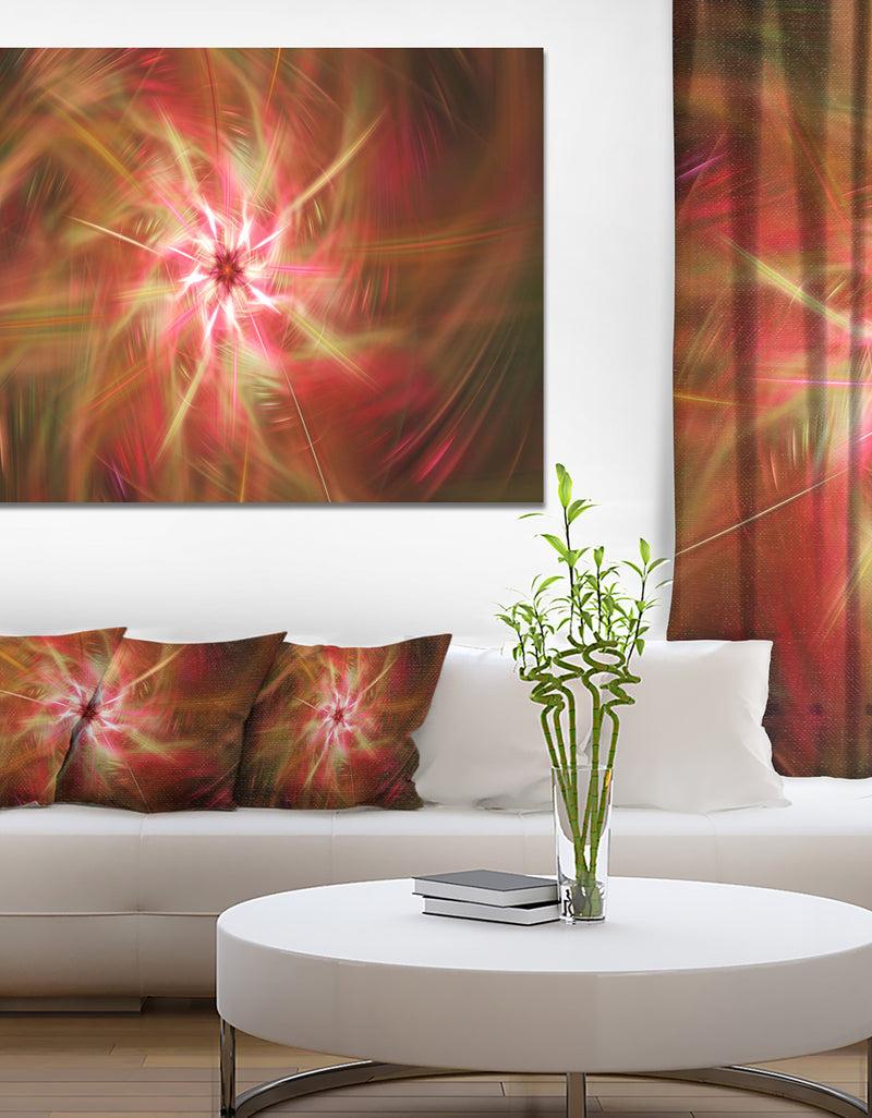 DesignQ Rotating Brown Bright Fireworks - Extra Large Floral Canvas Art Print