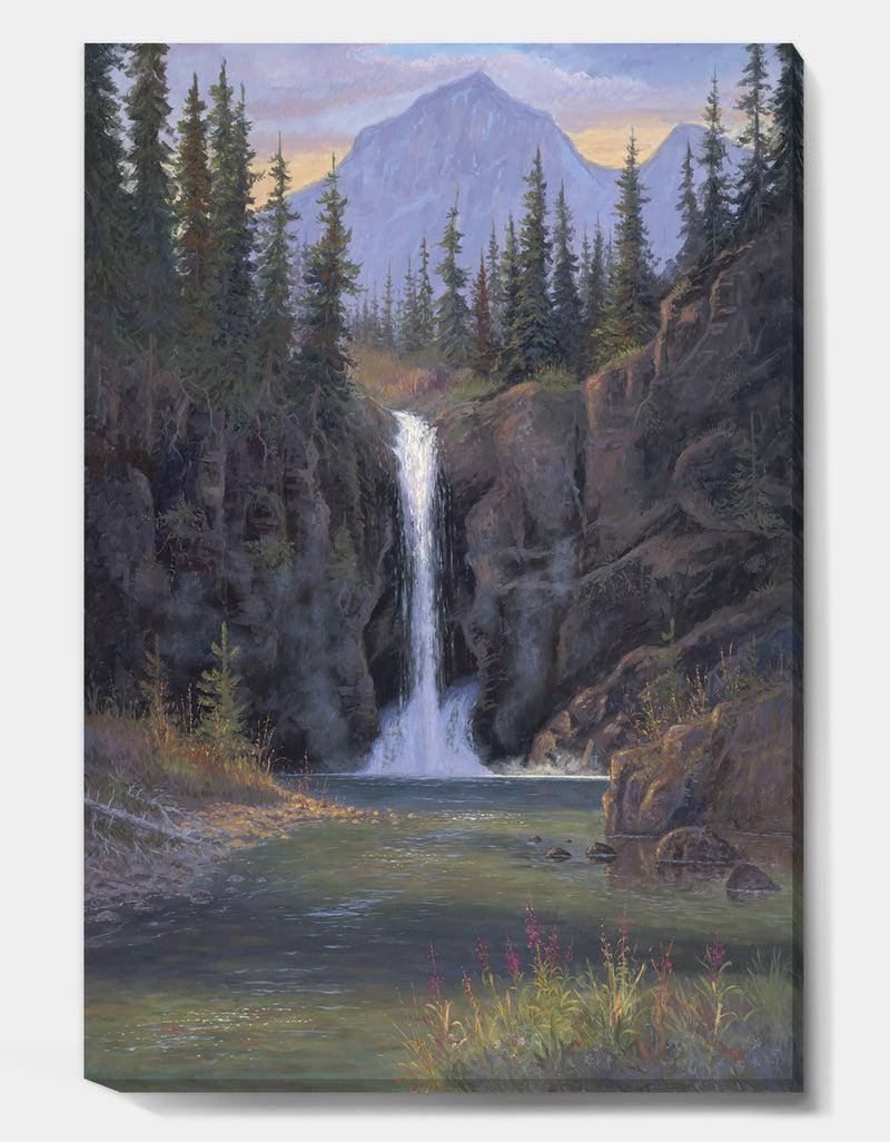 DesignQ Running Eagle Falls - Traditional Canvas Art Print