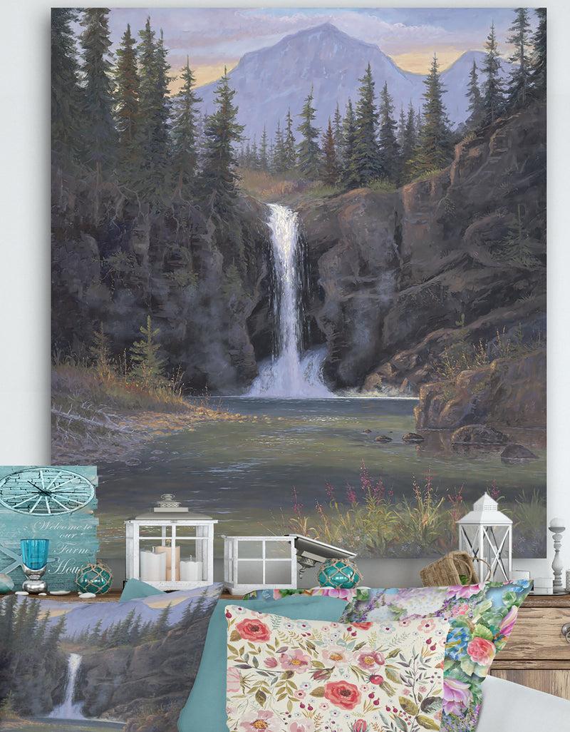 DesignQ Running Eagle Falls - Traditional Canvas Art Print