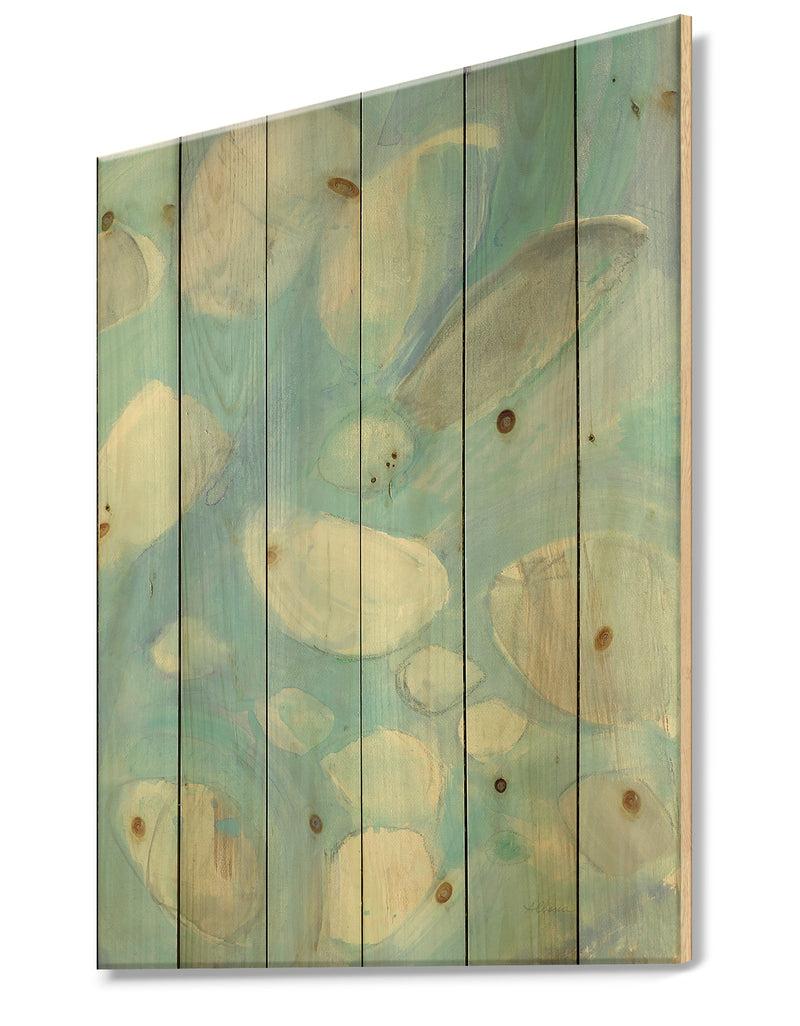 DesignQ Running Water III - Traditional Print On Natural Pine Wood