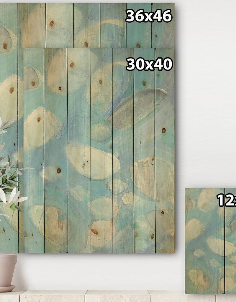 DesignQ Running Water III - Traditional Print On Natural Pine Wood