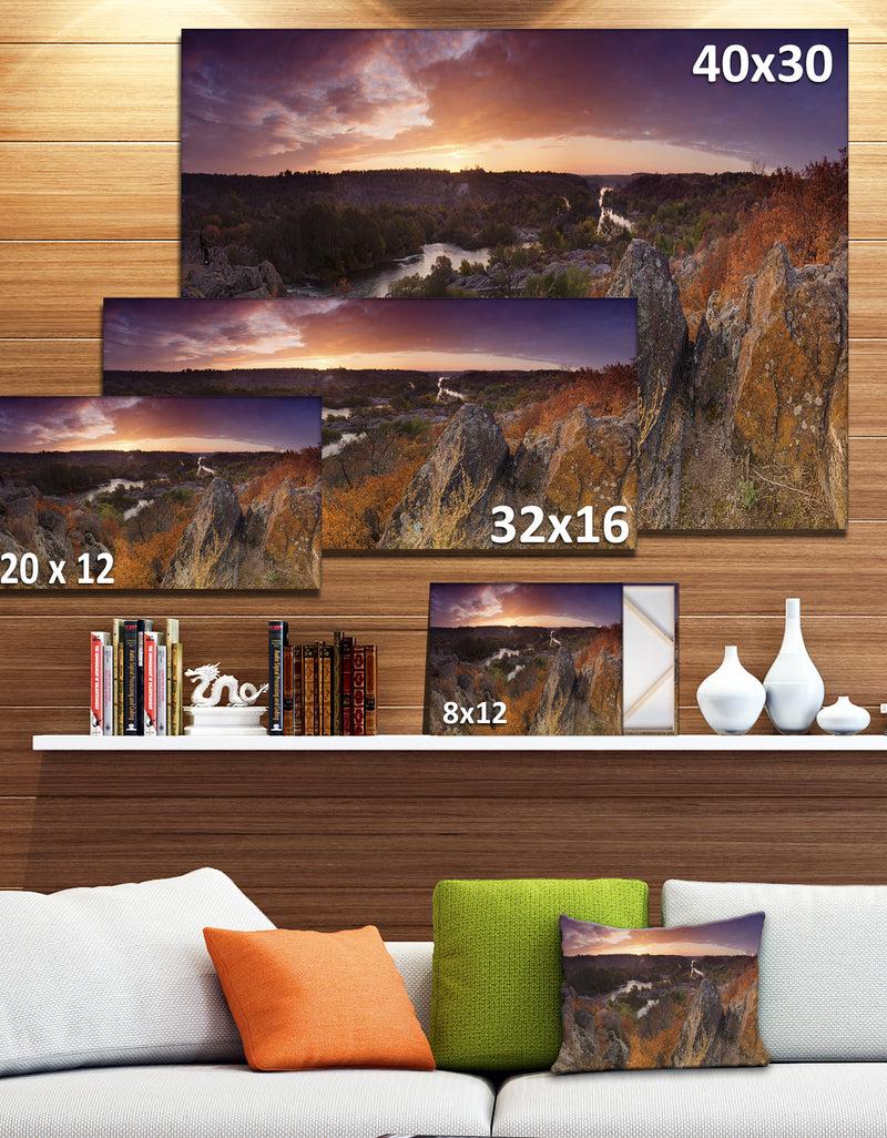 DesignQ Rural Autumn Sunset Panorama - Modern Landscpae Wall Art