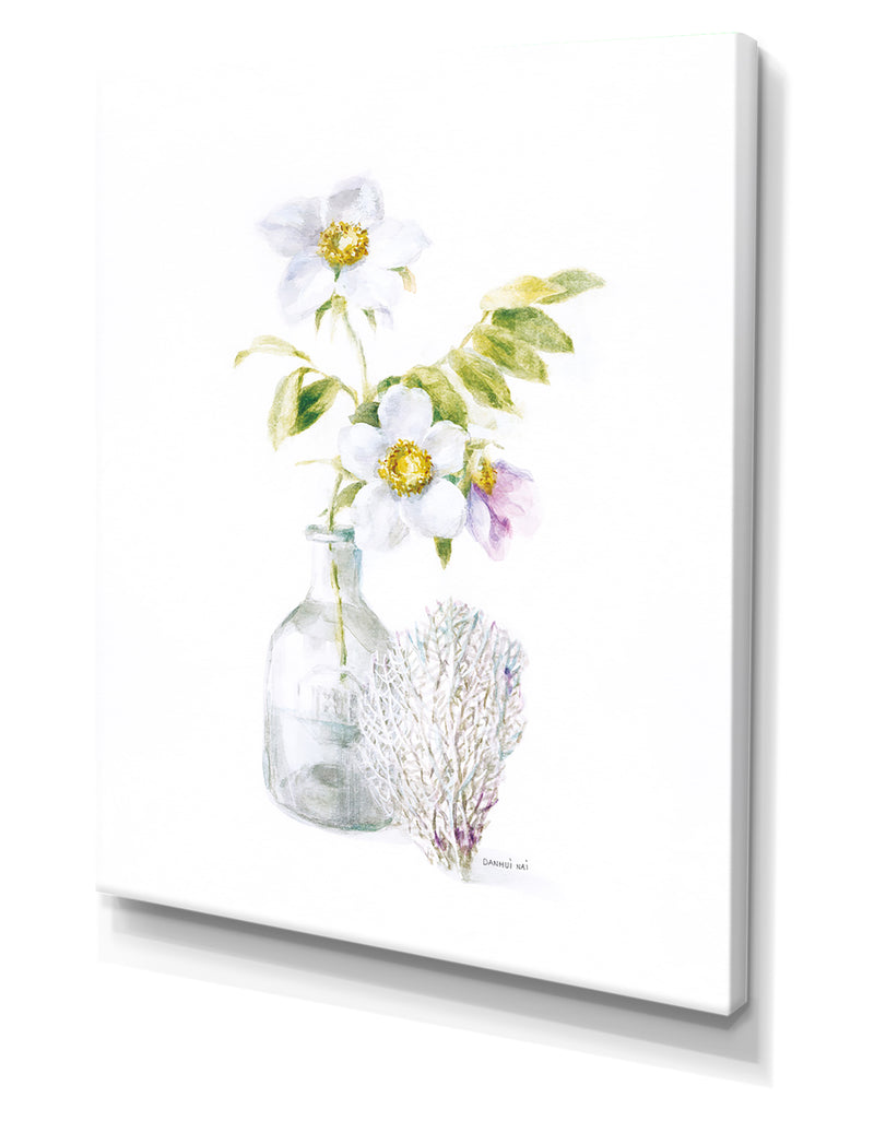 DesignQ RW Beach Flowers II - Cottage Canvas Wall Art