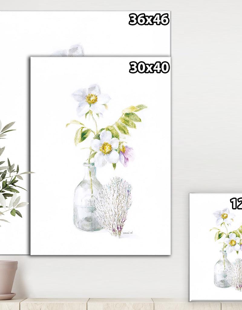 DesignQ RW Beach Flowers II - Cottage Canvas Wall Art