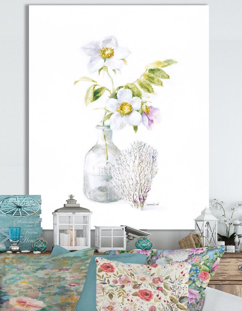 DesignQ RW Beach Flowers II - Cottage Canvas Wall Art