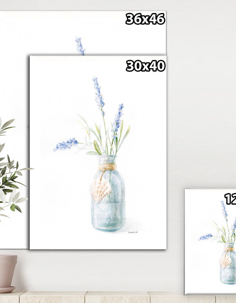 DesignQ RW Beach Flowers III - Cottage Canvas Wall Art