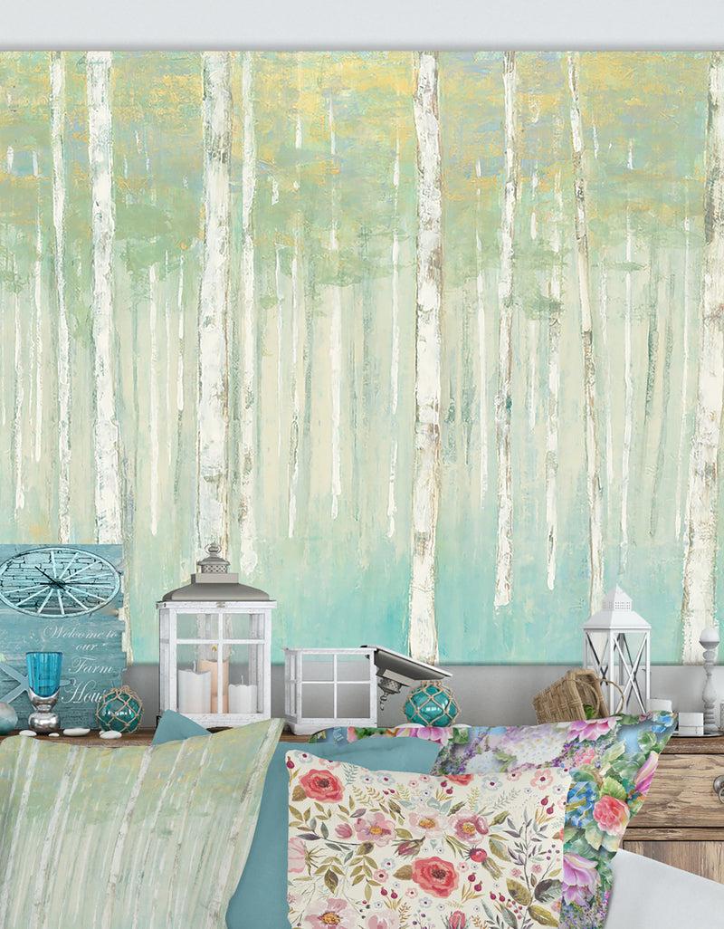 DesignQ RW Birches at Sunrise - Cottage Canvas Wall Art