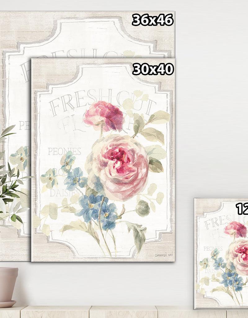 DesignQ RW Cottage Garden II On Wood - Cottage Canvas Wall Art