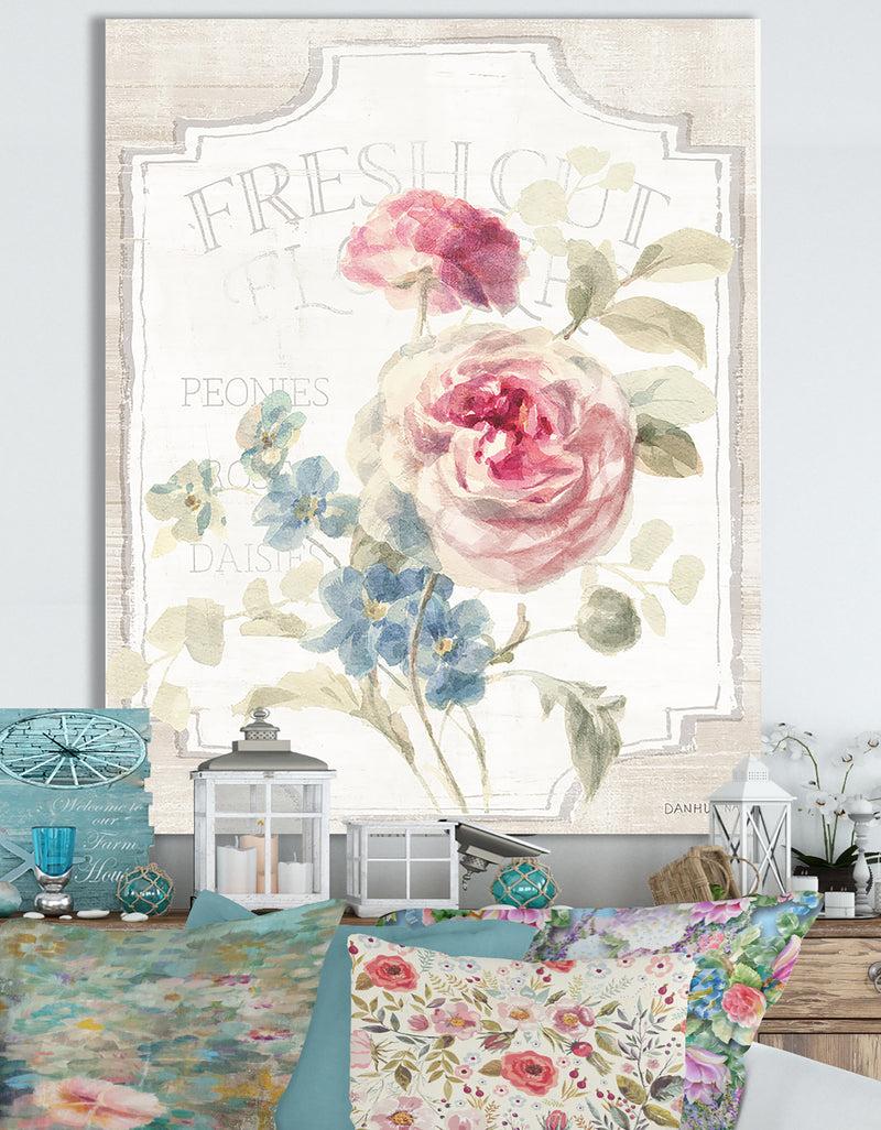 DesignQ RW Cottage Garden II on wood - Cottage Canvas Wall Art