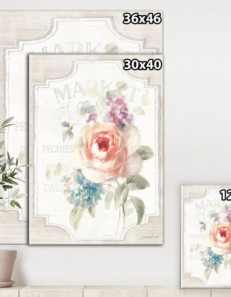 DesignQ RW Cottage Garden III On Wood - Cottage Canvas Wall Art