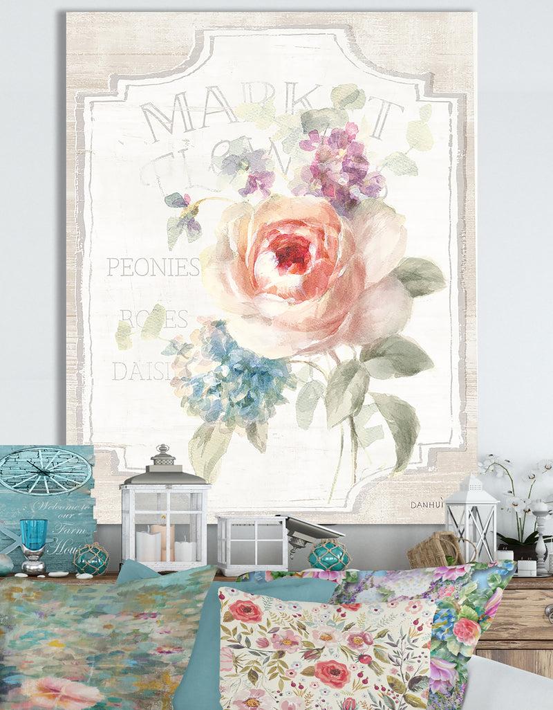 DesignQ RW Cottage Garden III on wood - Cottage Canvas Wall Art