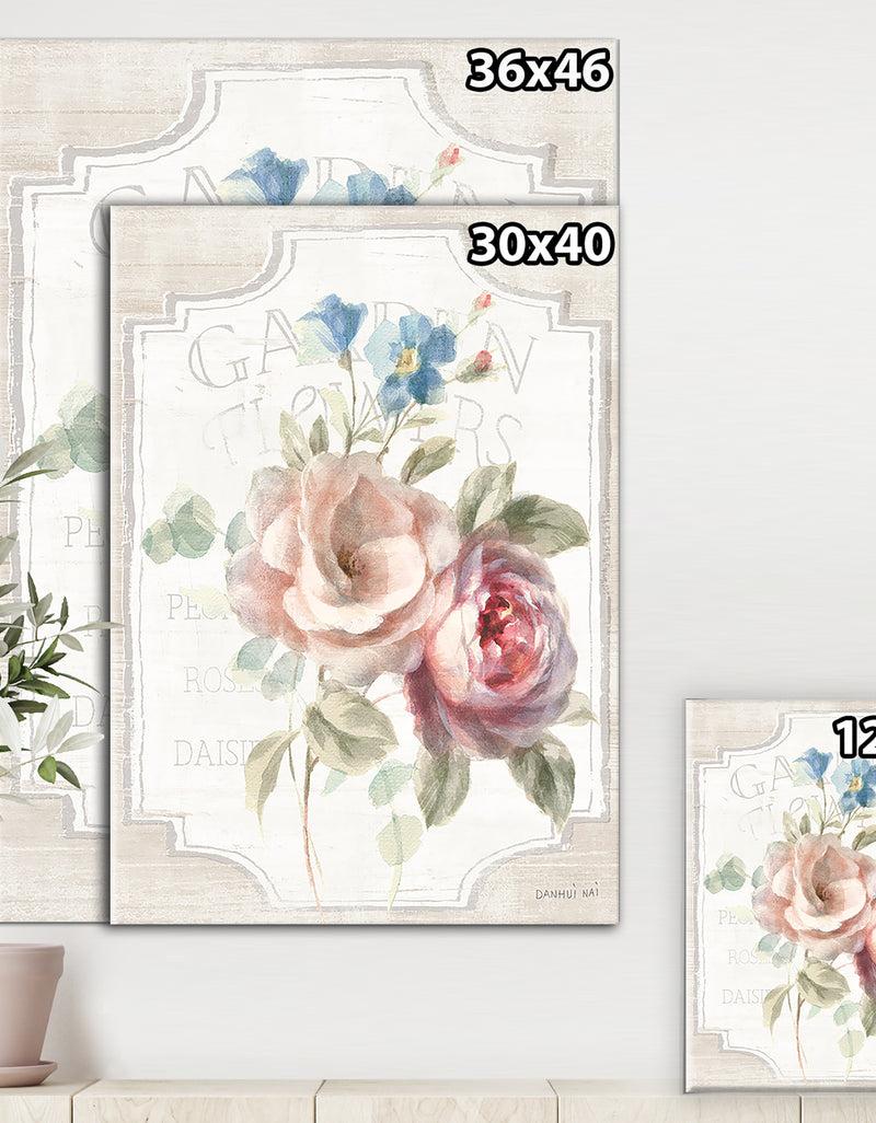 DesignQ RW Cottage Garden IV On Wood - Cottage Canvas Wall Art