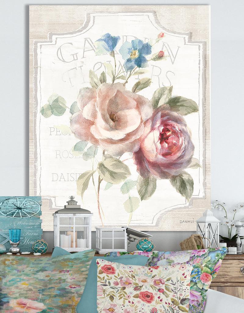 DesignQ RW Cottage Garden IV on wood - Cottage Canvas Wall Art