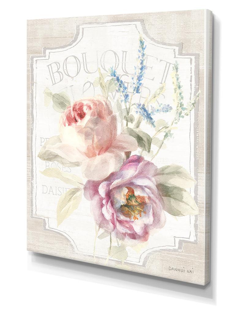 DesignQ RW Cottage Garden V On Wood - Cottage Canvas Wall Art
