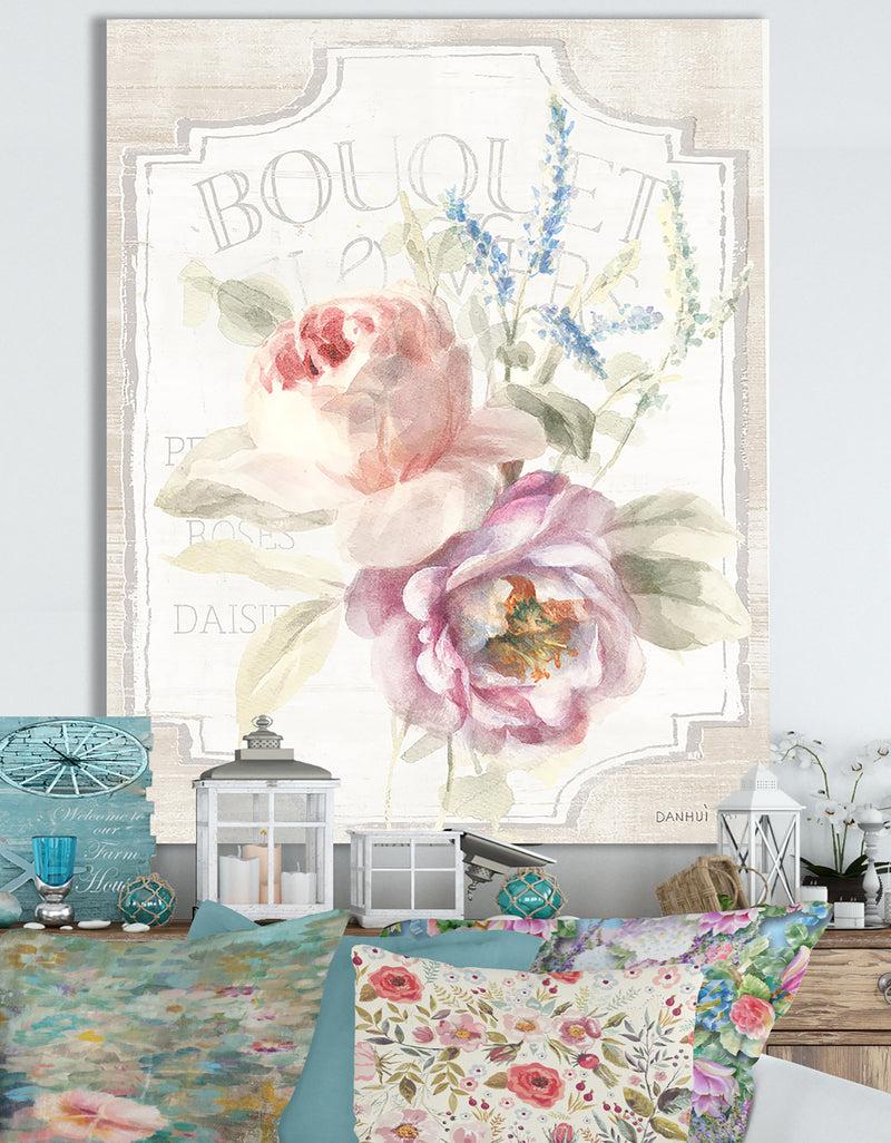 DesignQ RW Cottage Garden V on wood - Cottage Canvas Wall Art