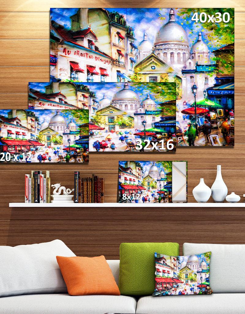 DesignQ Sacre Coeur And Montmartre - Cityscape Canvas Print
