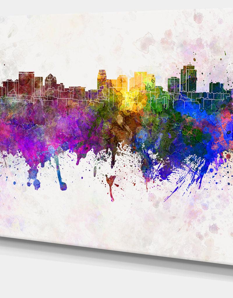 DesignQ Salt Lake City Skyline - Cityscape Canvas Artwork Print