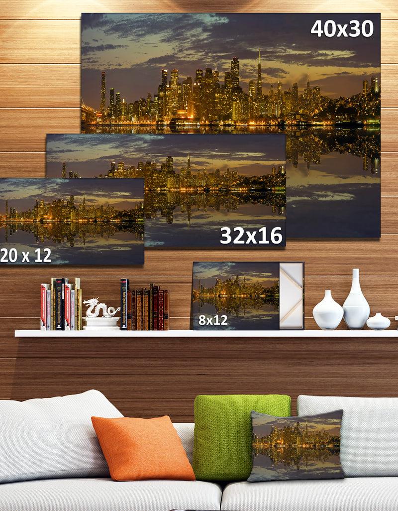 DesignQ San Francisco At Sunset Panorama - Cityscape Canvas Print