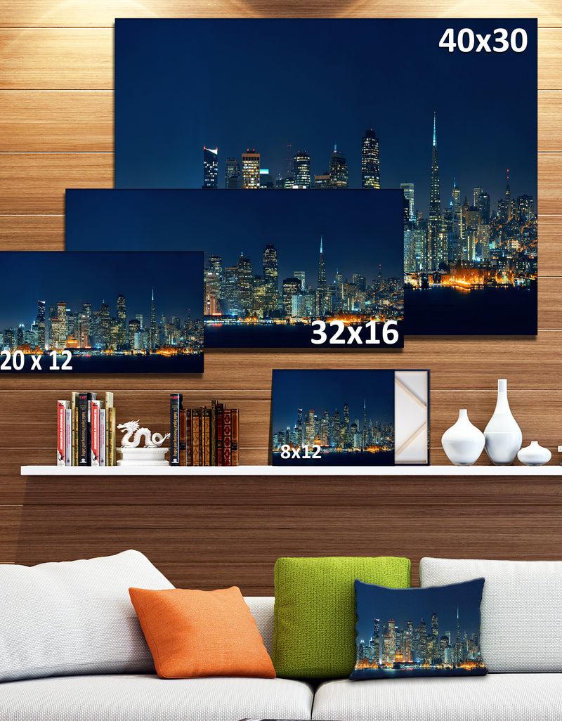 DesignQ San Francisco Skyline At Night - Cityscape Canvas Print