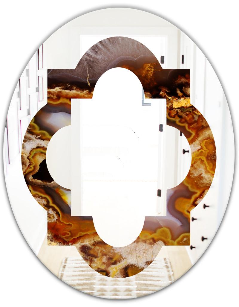 DesignQ Sand Close Up - Modern Round Or Oval Wall Mirror - Quatrefoil