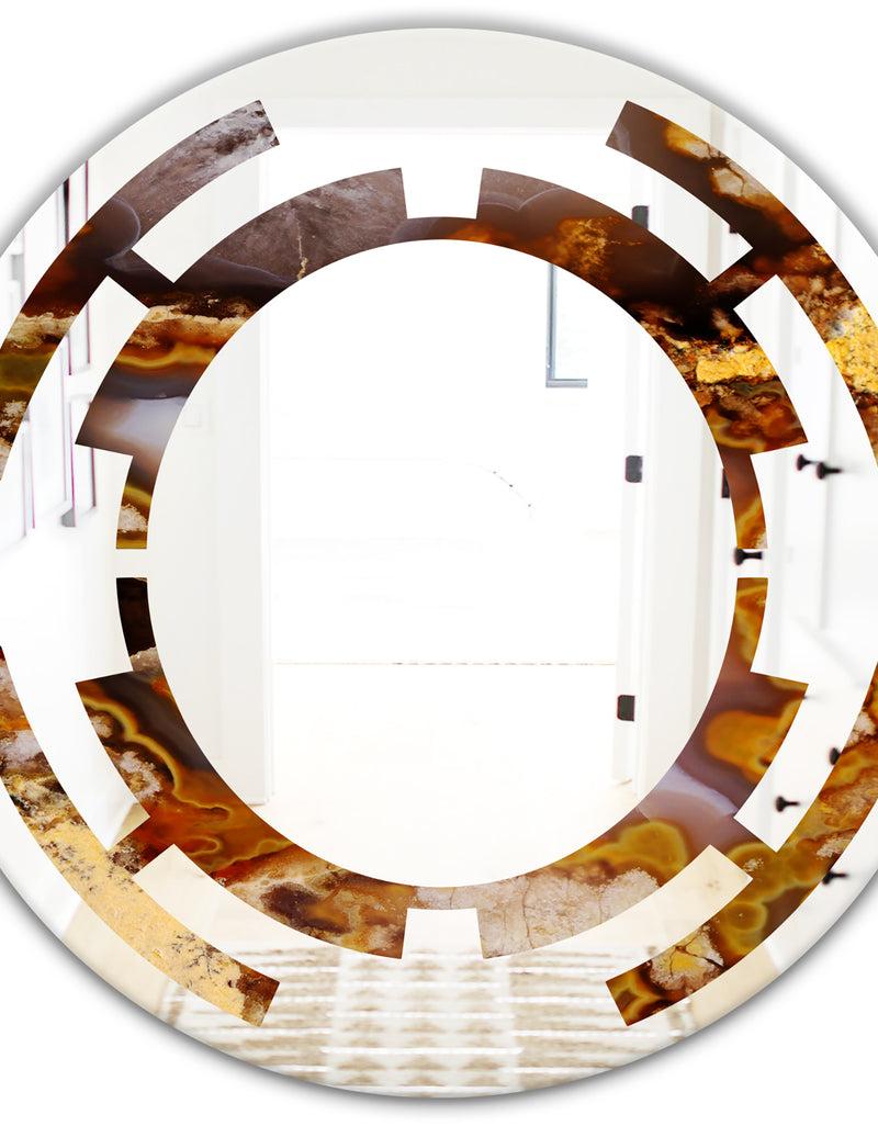 DesignQ Sand Close Up - Modern Round Or Oval Wall Mirror - Space