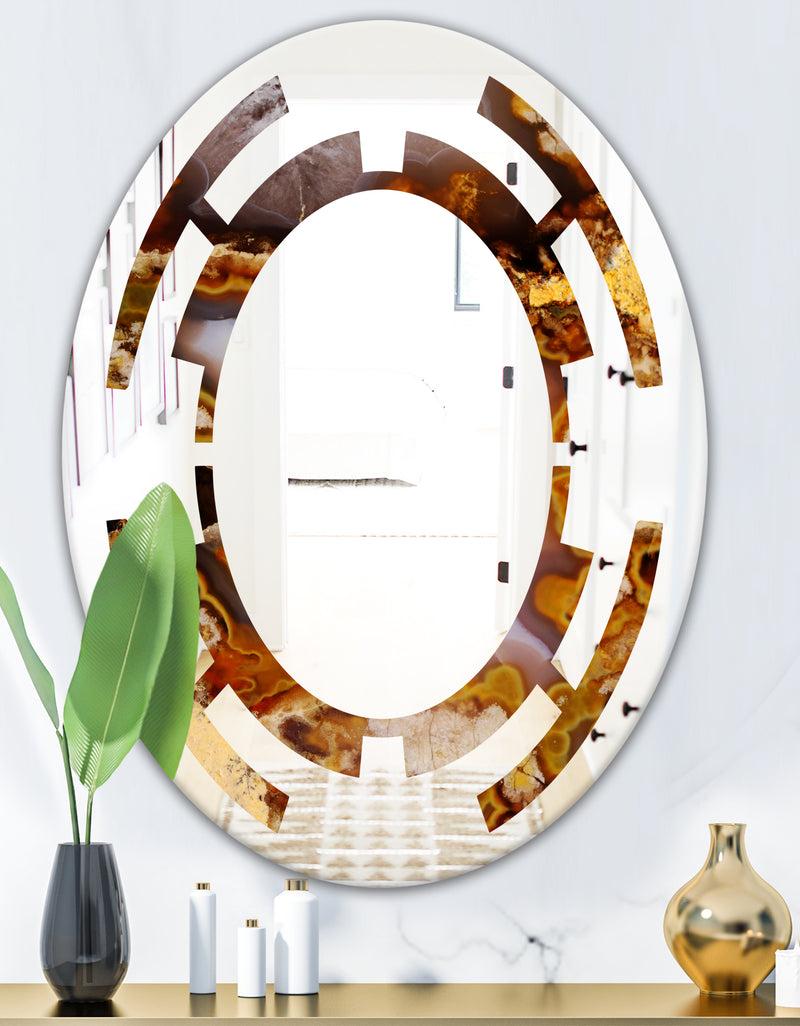 DesignQ Sand Close Up - Modern Round Or Oval Wall Mirror - Space