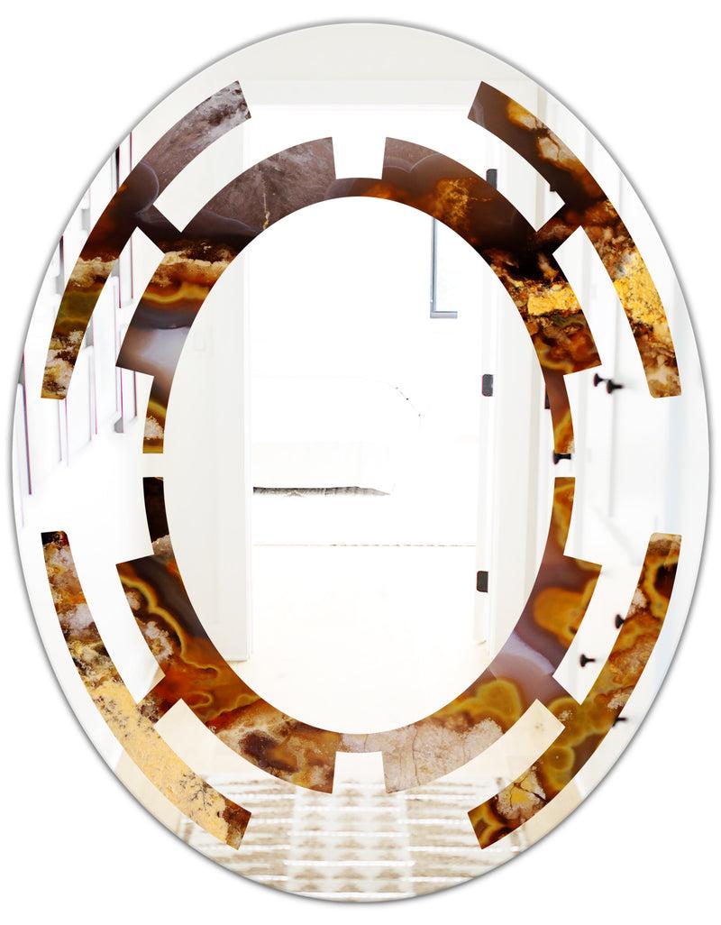 DesignQ Sand Close Up - Modern Round Or Oval Wall Mirror - Space