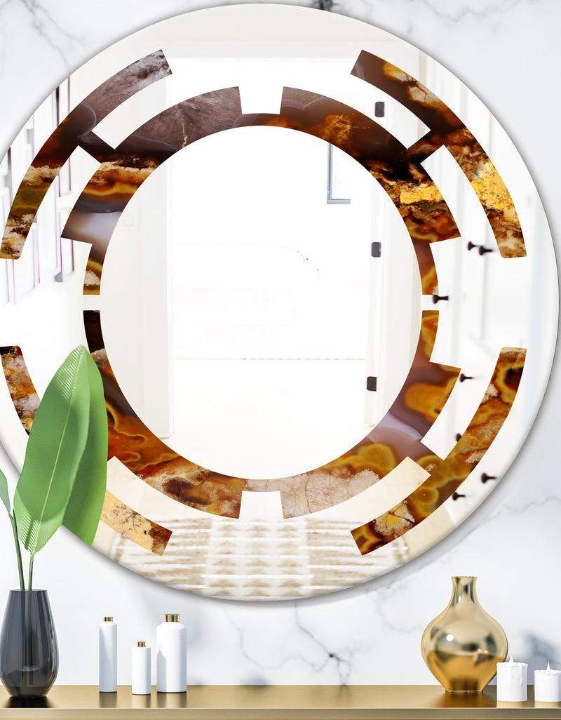 DesignQ Sand Close Up - Modern Round or Oval Wall Mirror - Space