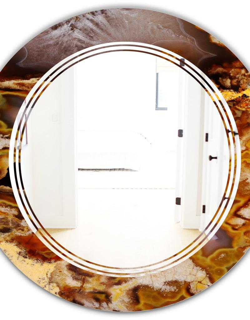 DesignQ Sand Close Up - Modern Round Or Oval Wall Mirror - Triple C