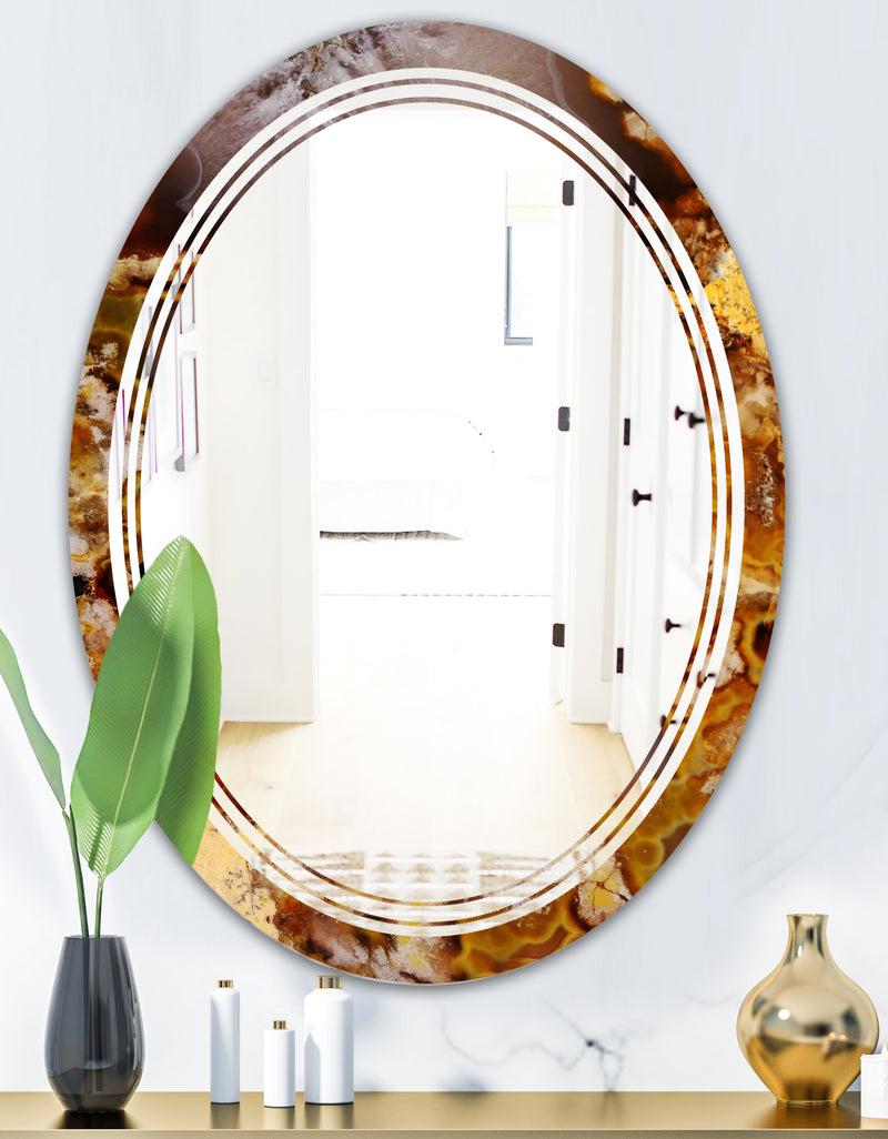 DesignQ Sand Close Up - Modern Round Or Oval Wall Mirror - Triple C