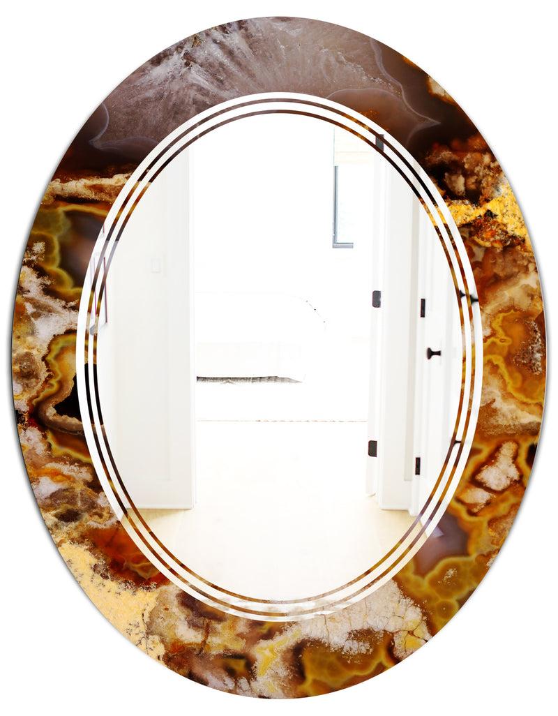 DesignQ Sand Close Up - Modern Round Or Oval Wall Mirror - Triple C