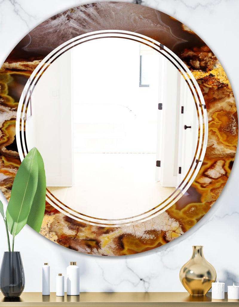 DesignQ Sand Close Up - Modern Round or Oval Wall Mirror - Triple C